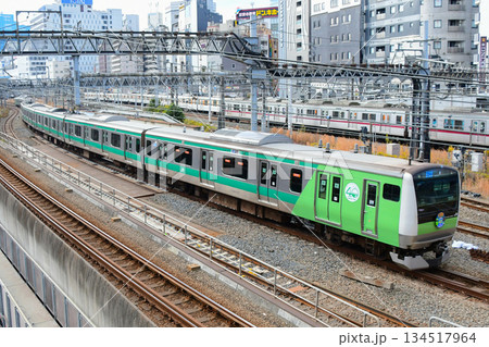 E233系7000番台ハエ117編成埼京線開業40年ラッピング E233系7000番台ハエ117編成埼京線開業40年ラッピング 134517964