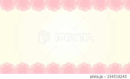 エレガントなピンクの花のフレーム 134518243