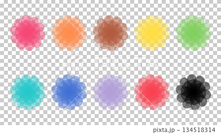 カラフルでエレガントな花のセット 134518314