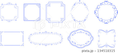 エレガントなフレームセット　ブルー 134518315