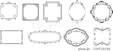 エレガントなフレームセット　ブラック 134518316