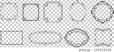 エレガントなフレームセット　ブラック 134518316
