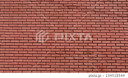 Red brick wall texture background, classic industrial masonry surface for architecture and interior design. 134518544