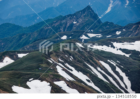 谷川連峰・武能岳から見る蓬峠と大源太山 134518550