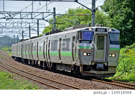 千歳線　島松－北広島　JR北海道　733系　B-119編成（札幌） 134518564