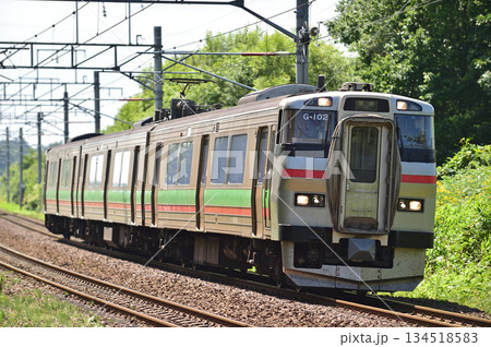 千歳線　島松－北広島　JR北海道　731系　G-102編成（札幌） 134518583
