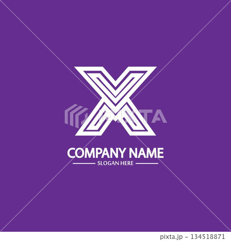 X Letter Logo Template vector icon 134518871