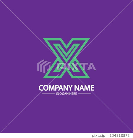 X Letter Logo Template vector icon 134518872
