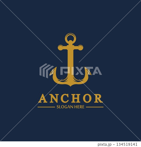 Anchor logo and symbol template icons app vector image 134519141