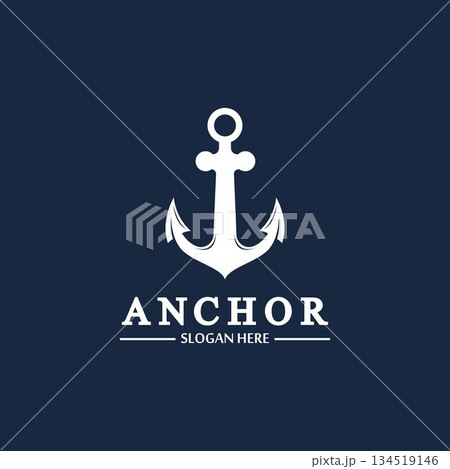 Anchor logo and symbol template icons app vector image 134519146