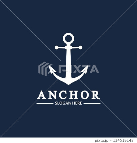 Anchor logo and symbol template icons app vector image 134519148