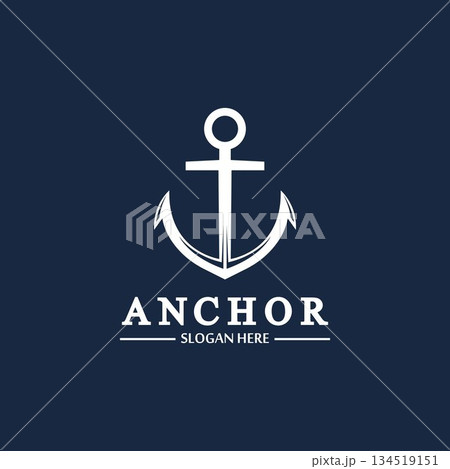 Anchor logo and symbol template icons app vector image 134519151