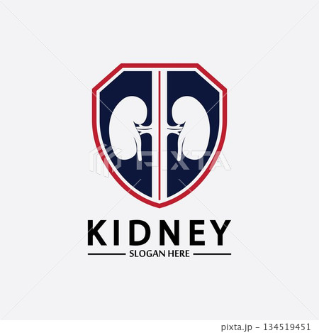 Kidney Shield Logo Template Design Vector, Emblem, Design Concept, Creative Symbol, Icon. Kidney Shield Logo Template Design Vector, Emblem, Design Concept, Creative Symbol, Icon. 134519451