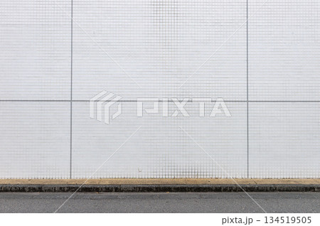 street wall background ,Industrial background, empty grunge urban street with warehouse brick wall 134519505