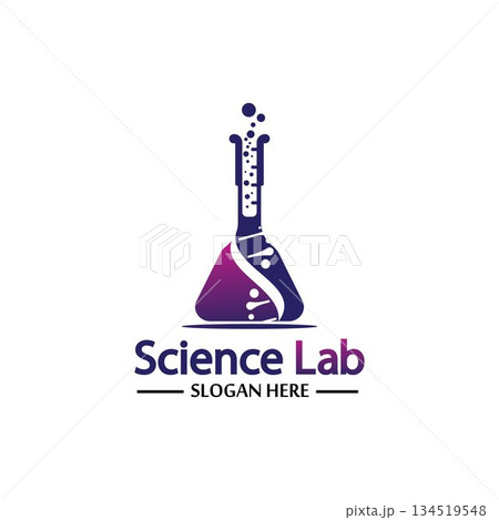 Science Lab logo.Laboratory Tube Logo Template Design Vector, Emblem, Design Concept, Creative Symbol, Icon 134519548