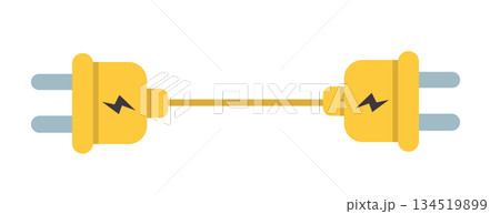 Two Electrical Plugs Connected 134519899