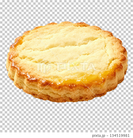 Delicious golden butter cookie, sweet pastry snack with jam 134519981