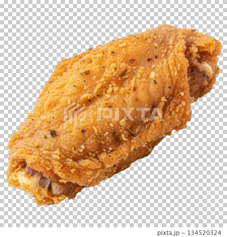 Appetizing crispy fried chicken wing, savory and delicious food snack 134520324