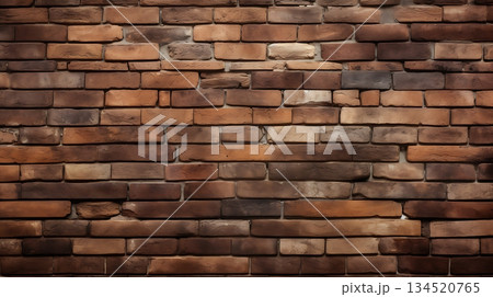Abstract brown brick wall texture background 134520765