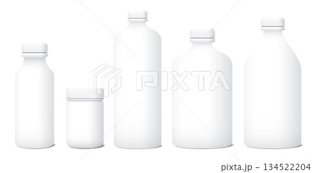 3D blank white plastic bottle packaging mock up isolated template graphic illustration. 3D blank white plastic bottle packaging mock up isolated template graphic illustration. 134522204
