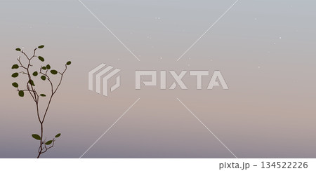Silhouette of tree branch with leaves have vanilla sky background graphic illustration have blank space. Silhouette of tree branch with leaves have vanilla sky background graphic illustration have blank space. 134522226