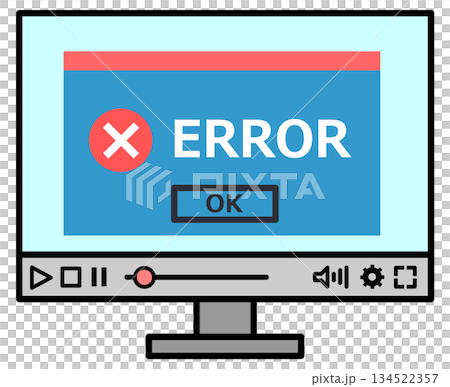 パソコンが重要な破損エラーでフリーズした画面イラスト 134522357