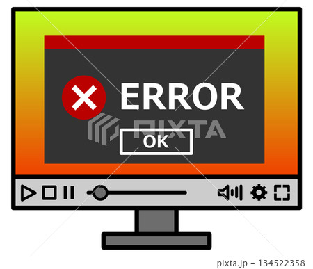 パソコンが重要な破損エラーでフリーズした画面イラスト 134522358