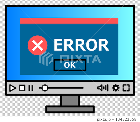 パソコンが重要な破損エラーでフリーズした画面イラスト パソコンが重要な破損エラーでフリーズした画面イラスト 134522359