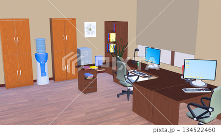 オフィスのあるインテリアのイラスト 134522460