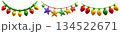 Illustrations of multi-colored 3D garlands on a transparent background, PNG image 134522671