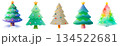 Set of illustrations of Christmas trees on a transparent background, PNG image 134522681