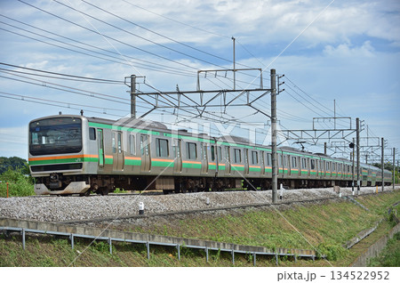 高崎線　岡部－本庄　JR東日本　E231系1000番台　U515編成（小山） 134522952