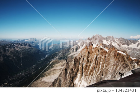 Panoramic View On Alpine Mountains 134523431