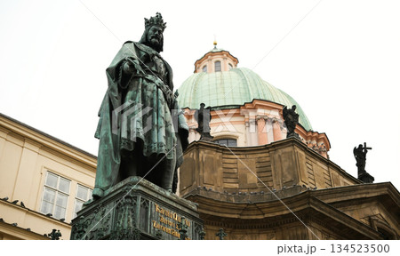 Monument To King Charles Iv Near Charles Bridge In Prague 134523500