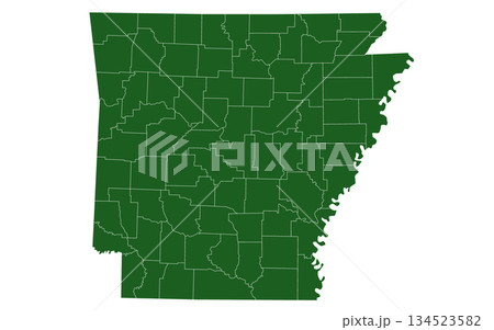 Arkansas administrative map. counties map of Arkansas, blank Arkansas Map, empty map of Arkansas 134523582
