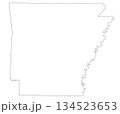 Arkansas map, High detailed illustration map - outline Arkansas State Map 134523653