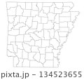 Arkansas map, High detailed illustration map - outline Arkansas State Map 134523655