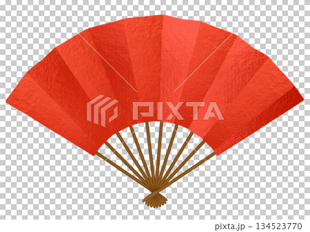 Realistic red fan 134523770