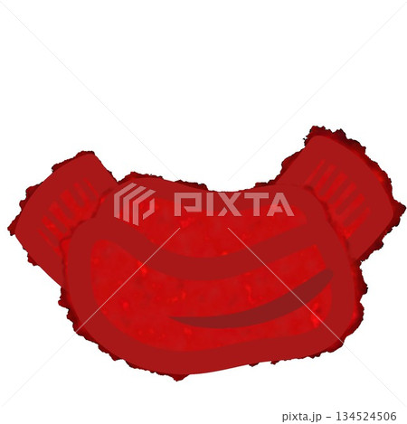 赤いもこもこのマフラーのイラスト 赤いもこもこのマフラーのイラスト 134524506