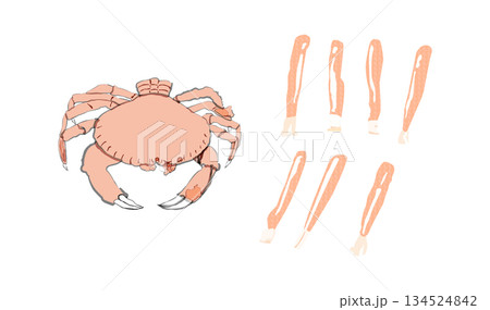 カニの本体とむき身のセット 134524842