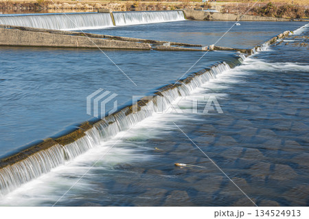 桂川の堰　京都市 134524913