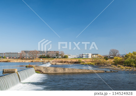 桂川の堰 京都市 桂川の堰 京都市 134524928