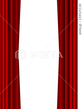 Open red theater stage curtain, isolated on white background, stock illustration Open red theater stage curtain, isolated on white background, stock illustration 134525116