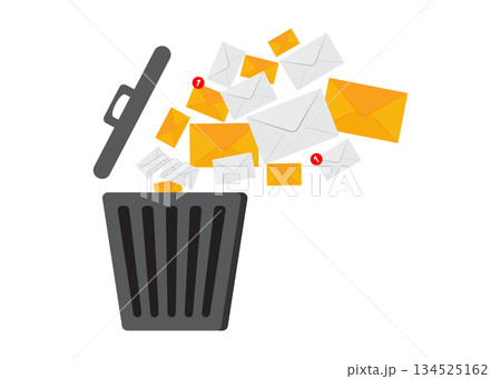 Delete email or message flat design illustration stock illustration 134525162