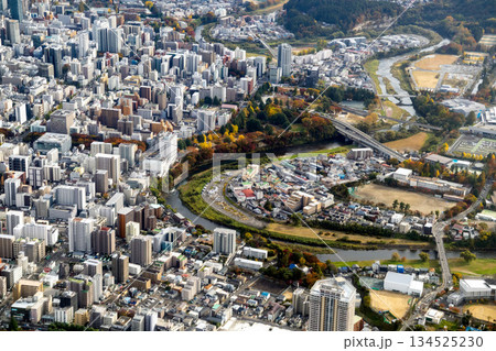 仙台市の川内地区を空撮 134525230