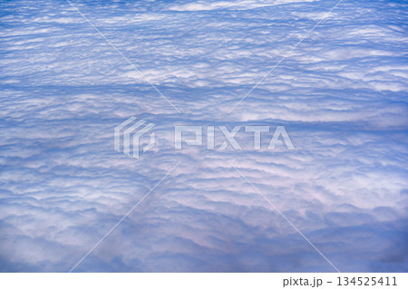 Scenic fluffy cloudscape soft texture, atmospheric pattern view 134525411