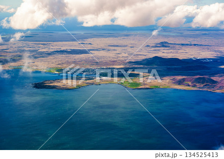 Scenic landscape of atlantic peninsular and ocean in Iceland 134525413