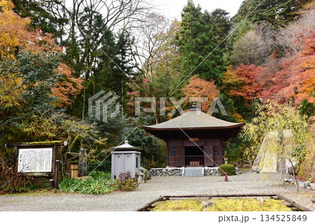 栃木県 雲厳寺境内のお堂と紅葉 栃木県 雲厳寺境内のお堂と紅葉 134525849