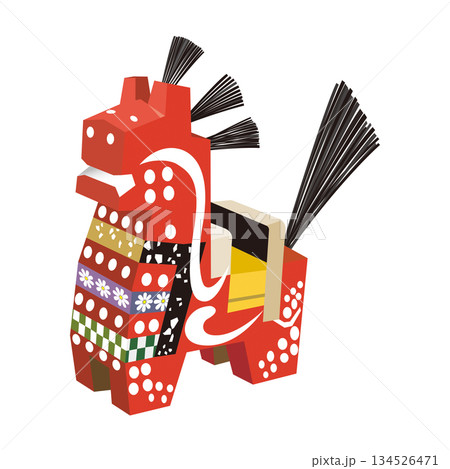 福を運ぶ木彫りの馬 　チャグチャグ馬っこ（赤） 134526471