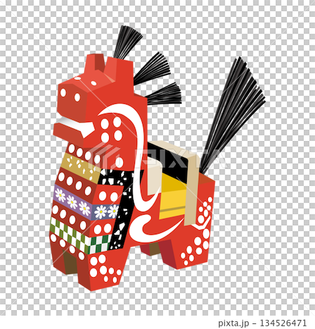 查古查古馬（紅色），一匹寓意吉祥的木雕馬 134526471